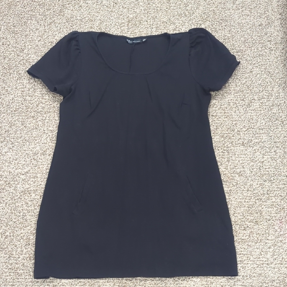 Ny&C XXL Black Cotton Puff Sleeve Dress